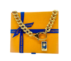 Repurposed Louis Vuitton Keyclasp & Removable Celestial Lapis Lucky Charm