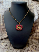 Load image into Gallery viewer, Full Set~BOX &amp; POUCH Included~Gucci Marmont Ruby Red Crystal Interlocking GG Adjustable Necklace