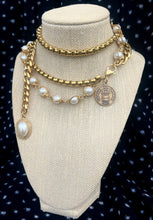 Load image into Gallery viewer, Repurposed CC Textured Coin Convertible Vintage Chain Belt/Necklace