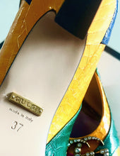 Load image into Gallery viewer, Repurposed Gucci Tag Vintage Crystal Heart Chocker