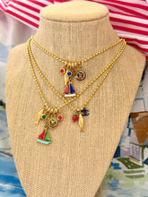 Load image into Gallery viewer, Repurposed Brown &amp; Gold Louis Vuitton Coin Nautical Charm Necklace