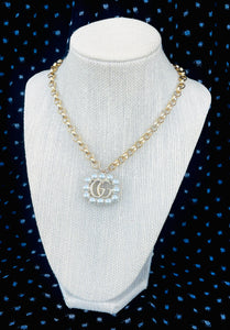 Large Repurposed Interlocking GG Gucci Charm Necklace