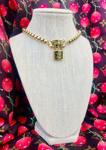 Repurposed Louis Vuitton Padlock Hardware Necklace