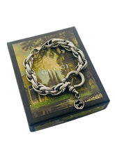 Load image into Gallery viewer, Repurposed Interlocking GG Sterling Silver Gucci Charm Shackle Bracelet