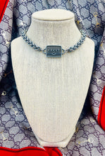 Load image into Gallery viewer, *Very Rare*Repurposed Gucci Hardware Chunky Link Necklace with accent Crystal Charm