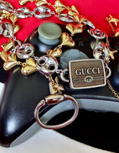 Load image into Gallery viewer, Repurposed Gucci Horsebit &amp; Retro Puffy Heart Chain Two~Tone Necklace