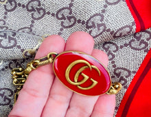 Load image into Gallery viewer, *Very Rare*Repurposed Interlocking GG Gucci Red &amp; Gold Tone Vintage Necklace 📍Small Chip ~Priced Accordingly (see pic #5)