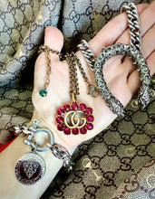 Load image into Gallery viewer, Full Set~BOX &amp; POUCH Included~Gucci Marmont Ruby Red Crystal Interlocking GG Adjustable Necklace