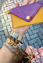 Load image into Gallery viewer, Repurposed Louis Vuitton Embossed Vernis Purple Leather Card Holder