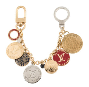 Repurposed Red & Gold Louis Vuitton Trunks & Bags Disc Necklace