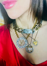 Load image into Gallery viewer, *Very Rare*Large Repurposed Crystal Louis Vuitton Hardware Necklace
