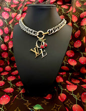Load image into Gallery viewer, X~Large 4~in 1  Repurposed Louis Vuitton Two~Tone LoVe 🍒 Vintage Necklace