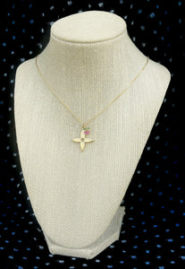 Repurposed Large Louis Vuitton Signature Logo Flower Charm & Removable Cherry Necklace