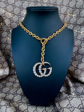 Load image into Gallery viewer, Repurposed  Gucci Interlocking GG Crystal Pavè Lariat Necklace
