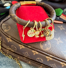 Load image into Gallery viewer, Repurposed Louis Vuitton Monogram Canvas Customizable Bracelet (charms sold separately)