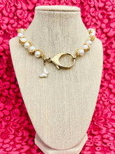 Load image into Gallery viewer, Repurposed Louis Vuitton Clasp &amp;  1980’s Vintage Pearl Like Rope Necklace