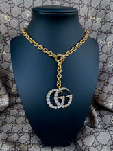 Load image into Gallery viewer, Repurposed  Gucci Interlocking GG Crystal Pavè Lariat Necklace