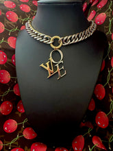 Load image into Gallery viewer, X~Large 4~in 1  Repurposed Louis Vuitton Two~Tone LoVe 🍒 Vintage Necklace