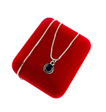 Load image into Gallery viewer, Repurposed Mini Navy Blue &amp; Silver Louis Vuitton Charm Necklace