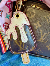Load image into Gallery viewer, Repurposed Louis Vuitton Canvas Monogram &amp; Off~White Leather Popsicle Bag Charm