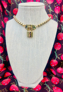 Repurposed Louis Vuitton Padlock Hardware Necklace