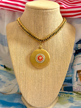 Load image into Gallery viewer, Repurposed Two~Tone Red Enameled Iconic Medusa &amp; Removable Shell Charms Necklace