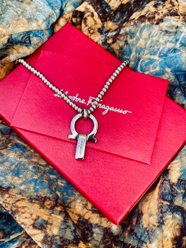 Repurposed Vintage Ferragamo Hardware Ball Chain Necklace