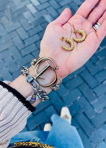 X~Large Repurposed Christian Dior Hardware Mixed Metals Bracelet
