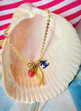 Load image into Gallery viewer, Repurposed Navy CC Charm &amp; Nautical/Strawberry Removable Charm Necklace