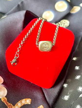 Load image into Gallery viewer, Repurposed Triple Sided CC Charm &amp; Removable Pearl like Beads Necklace