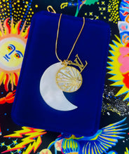 Load image into Gallery viewer, Repurposed Louis Vuitton Pendant &amp; SOLAR ECLIPSE Interchangeable Charm Necklace