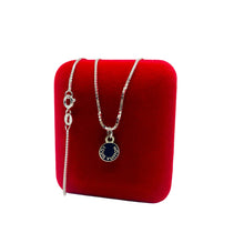 Load image into Gallery viewer, Repurposed Mini Navy Blue &amp; Silver Louis Vuitton Charm Necklace