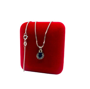 Repurposed Mini Navy Blue & Silver Louis Vuitton Charm Necklace