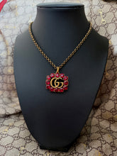 Load image into Gallery viewer, Full Set~BOX &amp; POUCH Included~Gucci Marmont Ruby Red Crystal Interlocking GG Adjustable Necklace