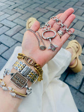 Load image into Gallery viewer, Repurposed Christian Dior CD Charm Chunky Toggle Clasp Bracelet