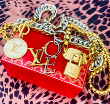 Load image into Gallery viewer, Repurposed Louis Vuitton Padlock Hardware Necklace