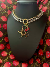 Load image into Gallery viewer, X~Large 4~in 1  Repurposed Louis Vuitton Two~Tone LoVe 🍒 Vintage Necklace