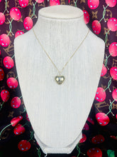 Load image into Gallery viewer, Medium Repurposed Louis Vuitton Black &amp; Gold Signature Logo Heart Charm Necklace