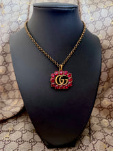 Load image into Gallery viewer, Full Set~BOX &amp; POUCH Included~Gucci Marmont Ruby Red Crystal Interlocking GG Adjustable Necklace