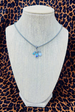 Load image into Gallery viewer, Repurposed Travel with Me Sterling Charms &amp; Louis Vuitton Disc Necklace