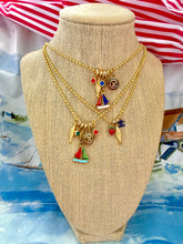 Load image into Gallery viewer, Repurposed Brown &amp; Gold Louis Vuitton Coin Nautical Charm Necklace
