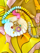 Load image into Gallery viewer, Repurposed Louis Vuitton Signature Flower Coin Gemstone Candy Necklace