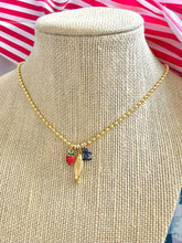 Load image into Gallery viewer, Repurposed Navy CC Charm &amp; Nautical/Strawberry Removable Charm Necklace