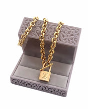 Load image into Gallery viewer, Repurposed Louis Vuitton Padlock Hardware Necklace