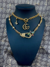 Load image into Gallery viewer, Repurposed Gucci Keychain Clasp &amp; Star Carabiner Necklace