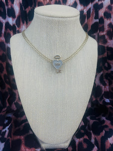 *Very Rare*Repurposed Christian Dior Pavè Crystal Heart~Key Charm Convertible Necklace *CD BOX is Included*