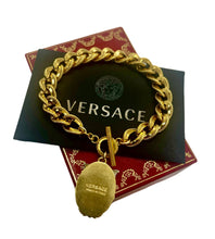 Load image into Gallery viewer, Repurposed Versace Two~Tone Barroco Virtus Charm Bracelet