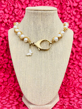 Load image into Gallery viewer, Repurposed Louis Vuitton Clasp &amp;  1980’s Vintage Pearl Like Rope Necklace