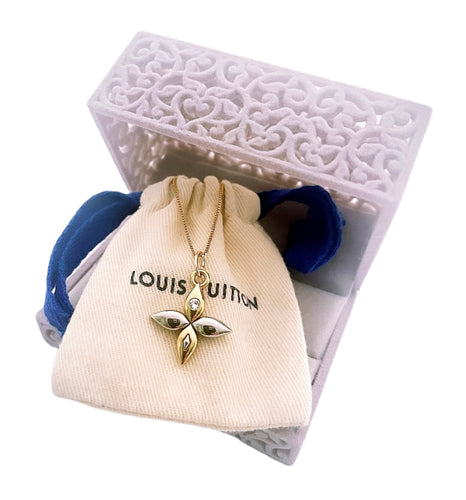 *Very Rare* Medium Repurposed Louis Vuitton Signature Logo Puffy Mixed Metals Flower Charm
