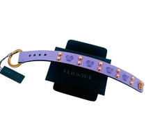 Load image into Gallery viewer, Versace Medusa &amp; Greca Motif Lilac Leather Bracelet